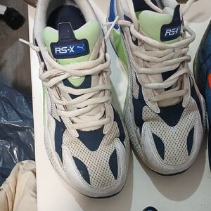 Puma RS-X Kids Shoes - Navy and Green